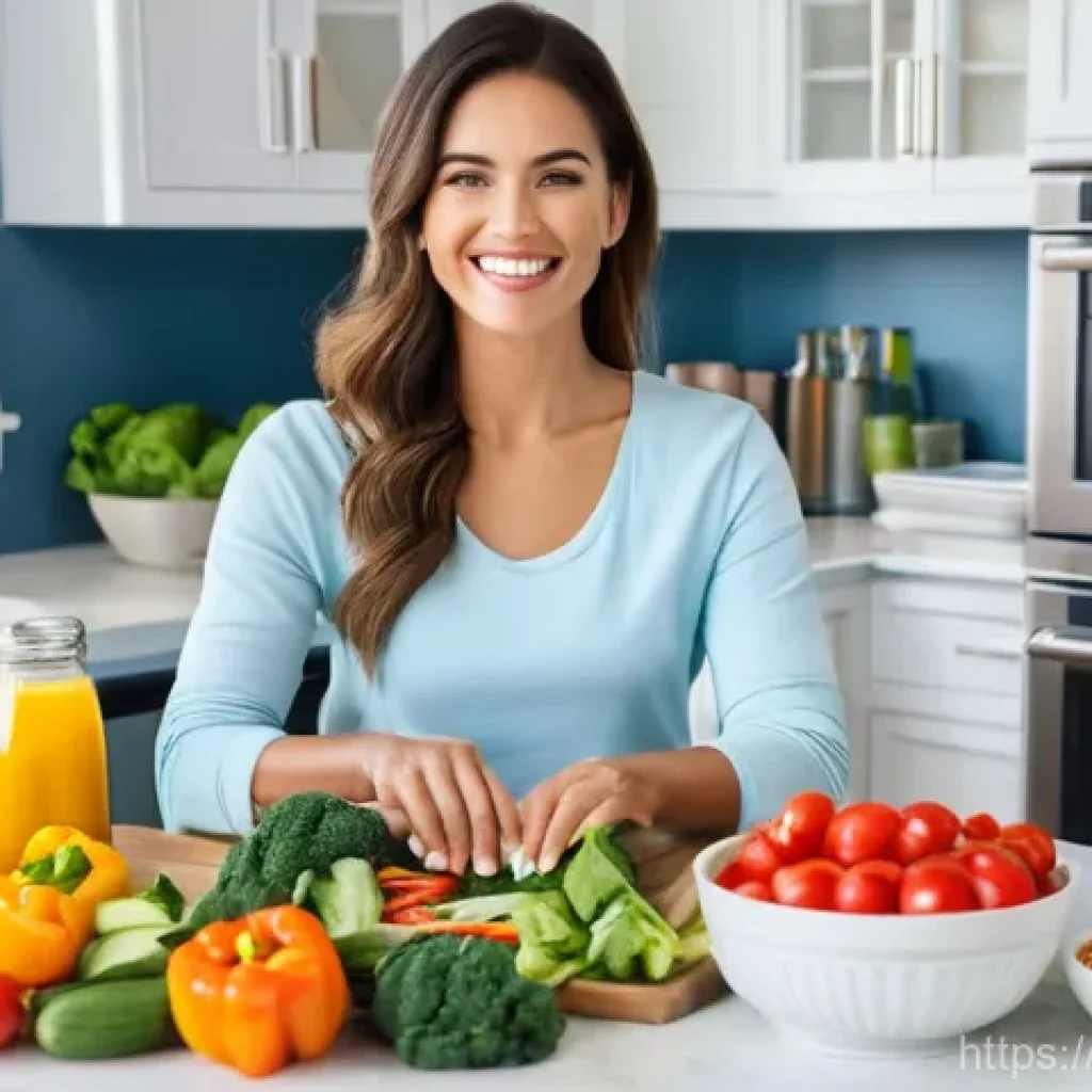 홈트 운동과 식이요법 - **Prompt 1: Healthy Meal Prep for a Fit Lifestyle**
"A vibrant, eye-level shot of a fit, smiling...