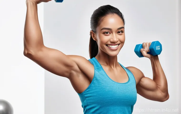 홈트 운동으로 몸매라인 만들기 - A fit woman in her early 30s, confidently executing a deep squat, with her back slightly arched to e...
